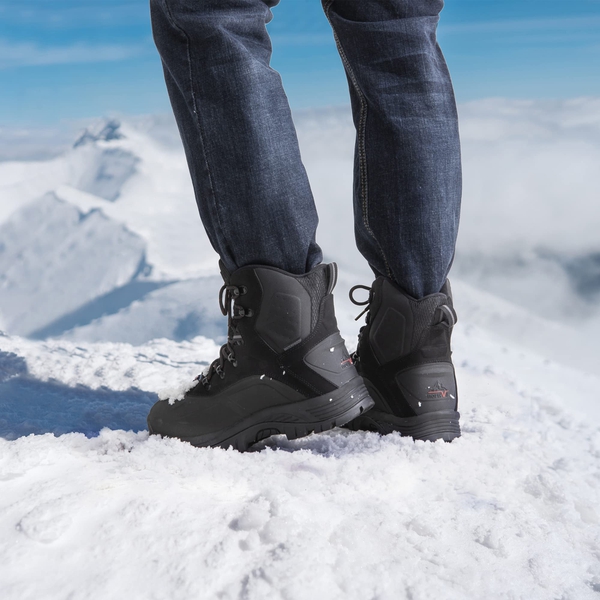 Men's Insulated Waterproof Snow Boots - BLACK - 4
